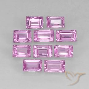 1.19 ctw Pink Sapphire Stones, Natural Sapphire in Baguette Step Cut Shape for Sale