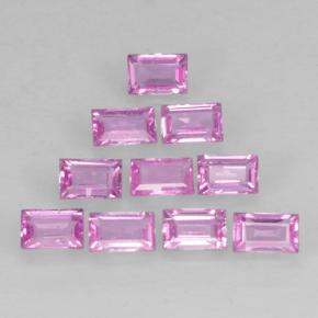 hellrosa Saphir Edelstein - 0.1ct Baquette Treppen-Schliff (ID: 501704)