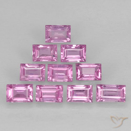 Светло-розовый Сапфир Камень - 0.1ct Форма Багет ступенчатая огранка (ID: 501708)