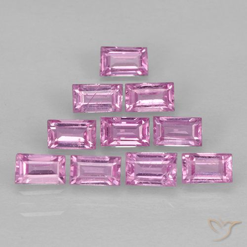 Light Royal Purple Pink Сапфир Камень - 0.1ct Форма Багет ступенчатая огранка (ID: 501710)