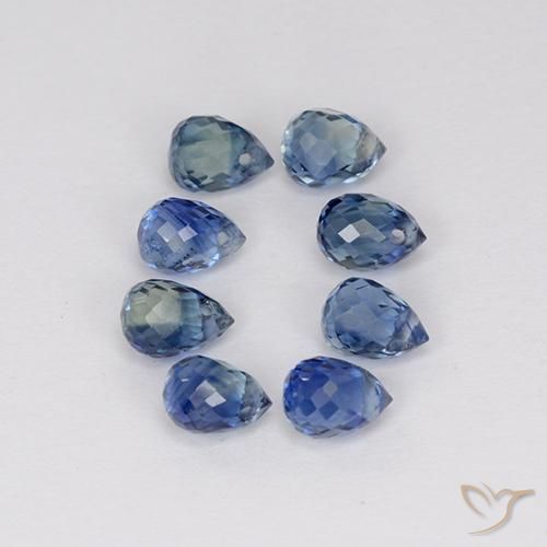Sapphire Gemstones in 4.1 x 2.9 mm Size for Sale, Sapphire Stones in Light Violet Blue Color