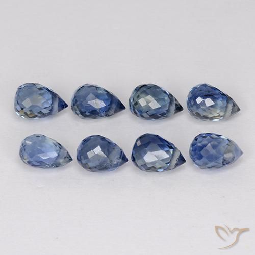 Sapphire Gemstones in 4 x 2.9 mm Size for Sale, Sapphire Stones in Deep Blue Color