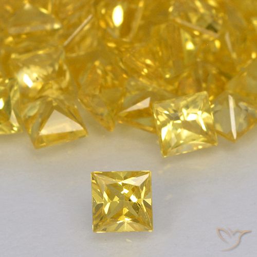0.15ct Natural Golden Sapphire, Square, VVS-VS