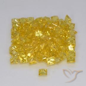 Sapphire Gemstones in 2.7 x 2.7 mm Size for Sale, Sapphire Stones in Golden Color