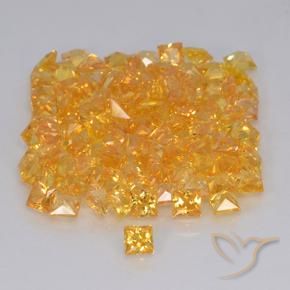 33.50 ctw Golden Sapphire Stones, Natural Sapphire in Princess-Cut Shape for Sale