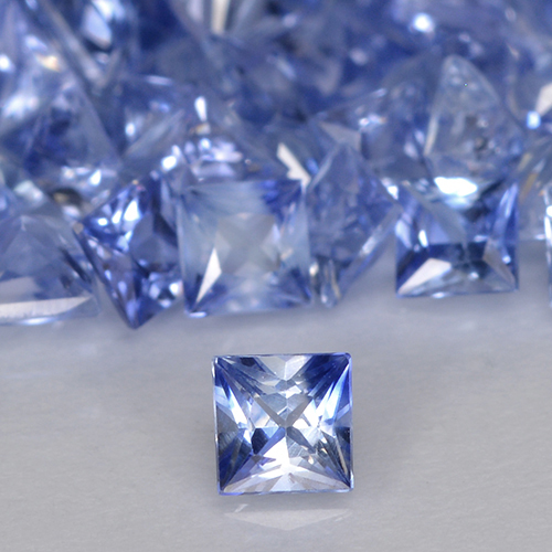 0.19 ct Blue Sapphire Gemstone, Sapphire Gem in Princess-Cut Shape for Sale.