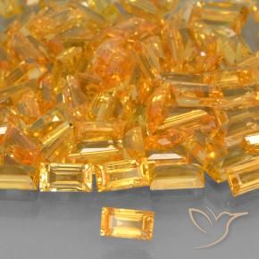 73.77 ctw Golden Sapphire Stones, Natural Sapphire in Baguette Step Cut Shape for Sale