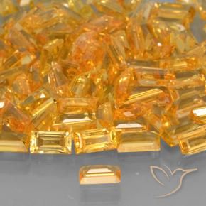 Sapphire Gemstones in 4.9 x 2.6 mm Size for Sale, Sapphire Stones in Medium Orange Color