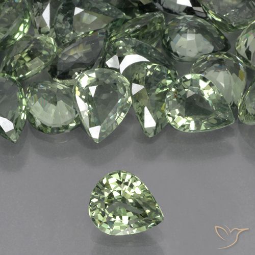 0.68ct Natural Light Green Sapphire, Pear Shape, VVS-VS