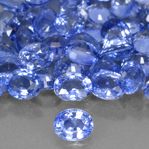 Pastel Blue Saphir Edelstein - 0.5ct Oval facettiert (ID: 503402)