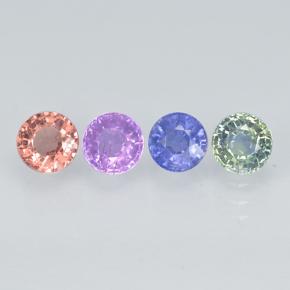 Многоцветный Сапфир Камень - 0.5ct Круглая Фасетная Огранка (ID: 503648)