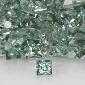 hellblau-grün Saphir Edelstein - 0.2ct Prinzess-Schliff (ID: 503690)