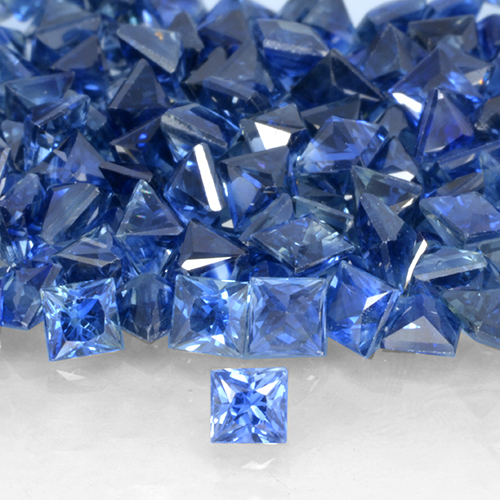 0.17 ct Blue Sapphire Gemstone, Sapphire Gem in Princess-Cut Shape for Sale.