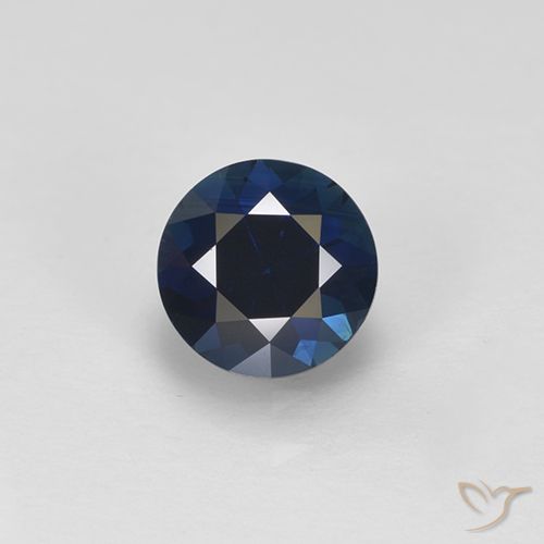 0.58ct Natural Night Blue Sapphire, Round, VVS-VS