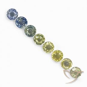 3.56 ctw Multicolor Sapphire Stones, Natural Sapphire in Round Facet Shape for Sale