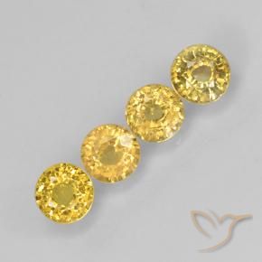 1.47 ctw Golden Sapphire Stones, Natural Sapphire in Round Facet Shape for Sale