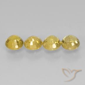 Sapphire Gemstones in 4 mm (calibrated) Size for Sale, Sapphire Stones in Golden Color