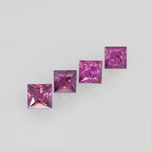Royal Purple Pink Sapphire Gem - 0.3ct Princess-Cut (ID: 505170)