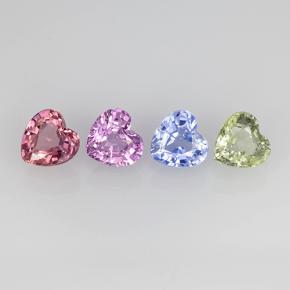 0.6ct Heart Facet Multicolor Sapphire Gem for sale 0.6ct Heart Facet Multicolor Sapphire Gem (ID: 505321)