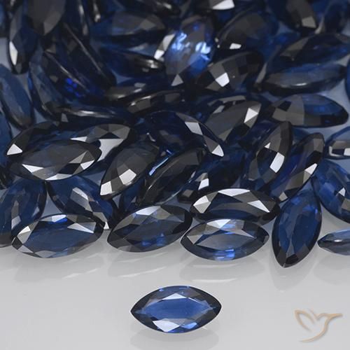 0.48ct Natural Deep Navy Blue Sapphire, Marquise, VVS-VS