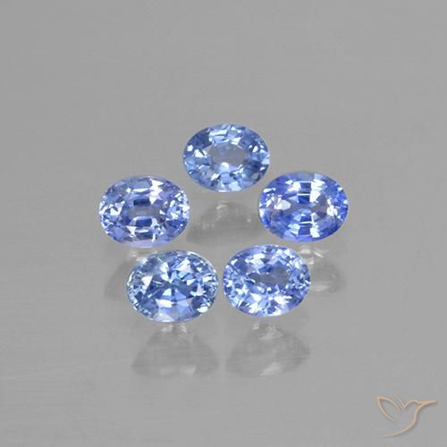 1.24 ct Loose Blue Sapphire, 4 x 3.2 mm Oval Cut From Sri Lanka, Photo A