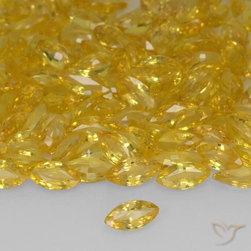 22.05 ctw Golden Sapphire Stones, Natural Sapphire in Marquise Facet Shape for Sale