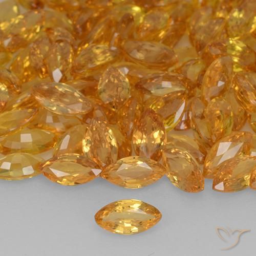0.20ct Natural Gold Sapphire, Marquise, VVS-VS