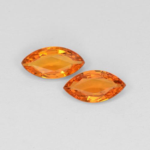 Medium Orange Sapphire Gem - 0.4ct Marquise Facet (ID: 508872)