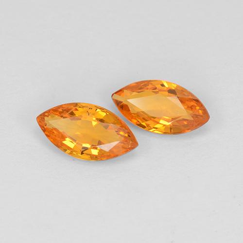 0.92 ctw Orange Sapphire Stones, Natural Sapphire in Marquise Facet Shape for Sale