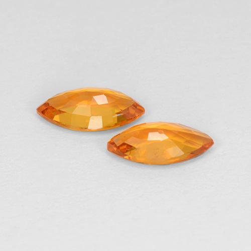 Sapphire Gemstones in 6.8 x 3.6 mm Size for Sale, Sapphire Stones in Medium Orange Color