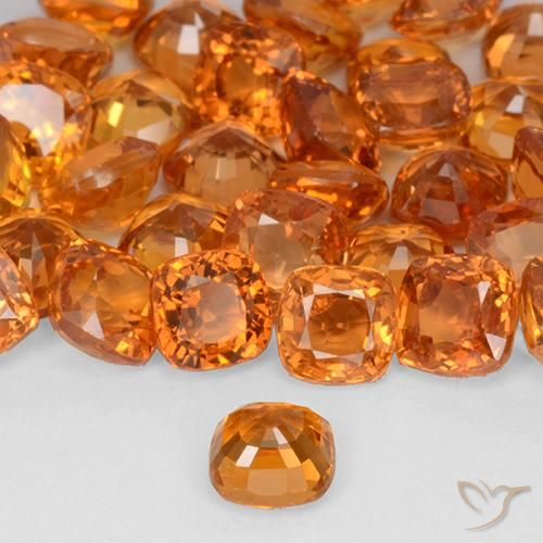 Sapphire Gemstones in 4 x 4 mm (calibrated) Size for Sale, Sapphire Stones in Bright Orange Color