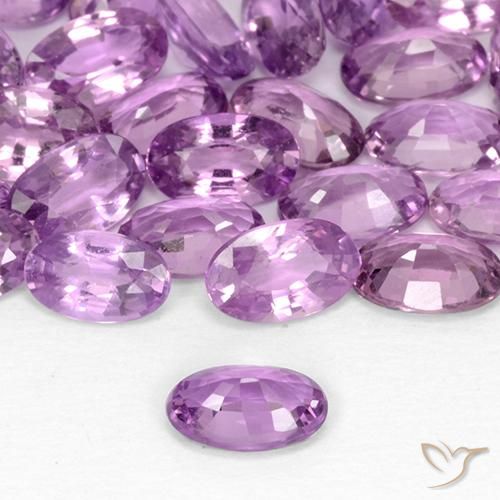 Sapphire Gemstones in 4.9 x 3.2 mm Size for Sale, Sapphire Stones in Medium Pinkish Purple Color