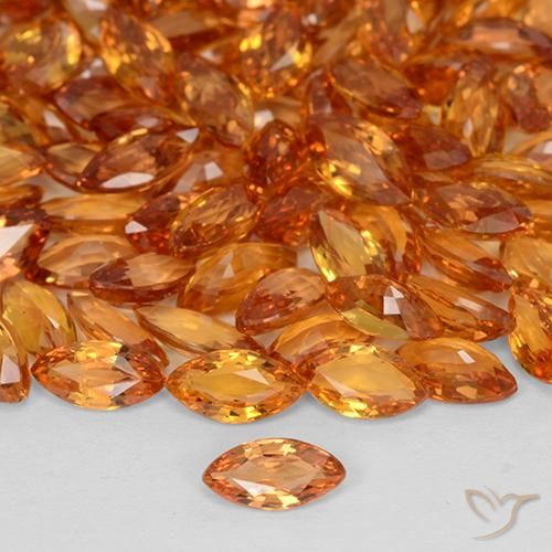 0.19ct Natural Bright Orange Sapphire, Marquise, VVS-VS