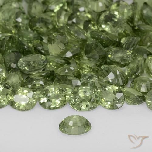 Sapphire Gemstones in 4.1 x 3.2 mm Size for Sale, Sapphire Stones in Deep Green Color