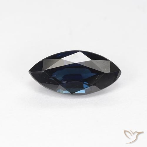 Saphir bleu en vrac de 1,2 ct, taille marquise de 9 x 4,5 mm de Madagascar, Photo A