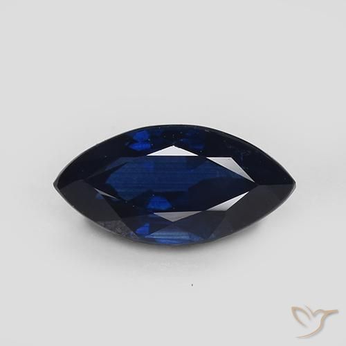 Azul oscuro Zafiro Gema - 0.9ct Forma marquesa (ID: 509734)
