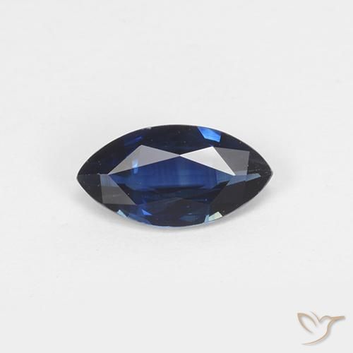 0.96 ct Blue Sapphire Stone, Natural Sapphire in Marquise Facet Shape for Sale