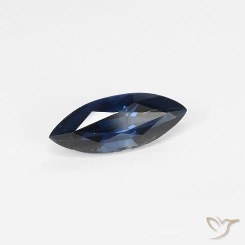0.97 ct Blue Sapphire Stone, Natural Sapphire in Marquise Facet Shape for Sale