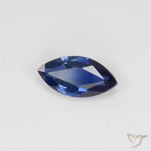 0.81 ct Blue Sapphire Stone, Natural Sapphire in Marquise Facet Shape for Sale