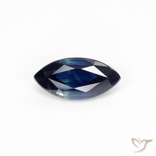 Saphir bleu en vrac de 1,14 ct, taille marquise de 9,1 x 4,4 mm de Madagascar, Photo A