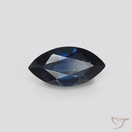 1.17 ct Blue Sapphire Stone, Natural Sapphire in Marquise Facet Shape for Sale