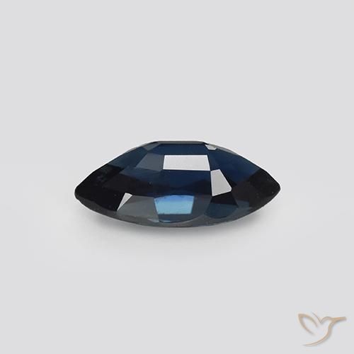 Sapphire Gemstone in 9.2 x 4.7 mm Size for Sale, Sapphire Stone in Blackish Blue Color