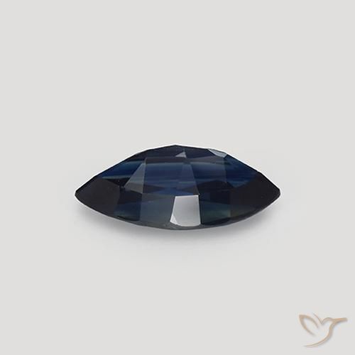 Sapphire Gemstone in 9.1 x 4.5 mm Size for Sale, Sapphire Stone in Blackish Blue Color