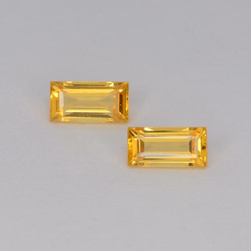 Golden Orange Sapphire Gem - 0.3ct Baguette Step Cut (ID: 510600)