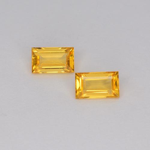Medium Golden Sapphire Gem - 0.4ct Baguette Step Cut (ID: 510604)