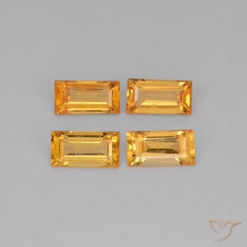 Dorado naranja oscuro Zafiro Gema - 0.3ct Corte Baguette Step (ID: 510607)