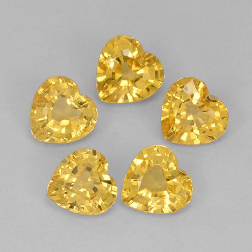 Golden Sapphire Gem - 0.2ct Heart Facet (ID: 510611)
