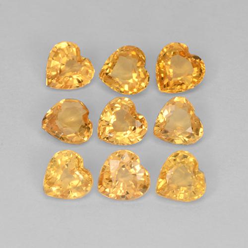 Dark Orange-Gold Sapphire Gem - 0.1ct Heart Facet (ID: 510616)