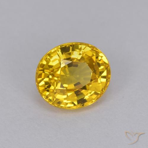 1.01 ct Golden Sapphire Stone, Natural Sapphire in Oval Facet Shape for Sale