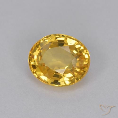 0.99 ct Golden Sapphire Stone, Natural Sapphire in Oval Facet Shape for Sale